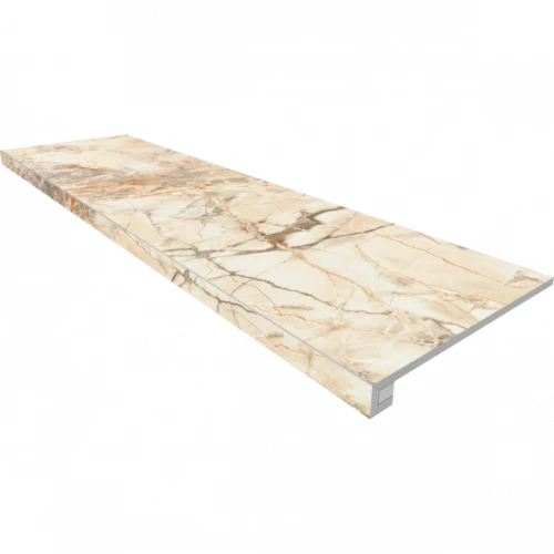 Комплект Estima Marble Onlygres MOG301 Ступень 33x120 полированный прямоугольный бортик без насечек Подступенок 14,5x120 68880