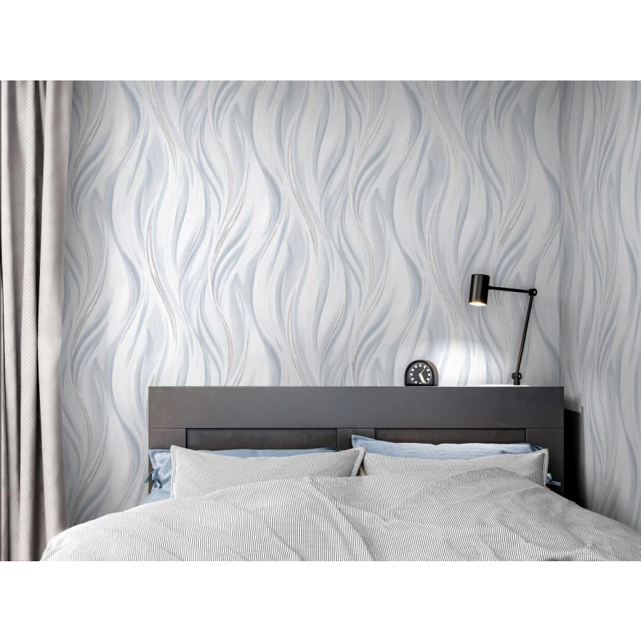 Обои флизелиновые Palitra Home Protect-Flame голубые HC31246-16a 1,06х10,05 м