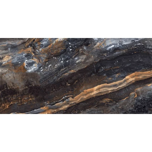 Керамогранит Neodom Luxury Lawa Nero Polished глянцевый черный N20331 120х60 см