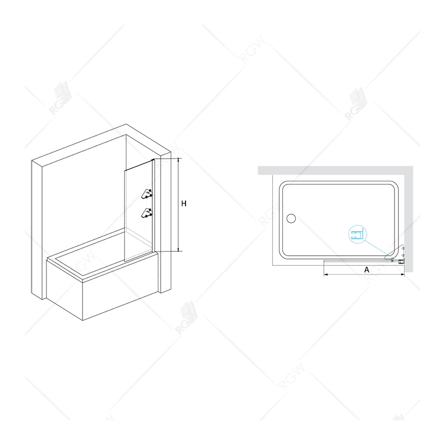 Шторка на ванну RGW SC-54 03115408-11 прозрачное