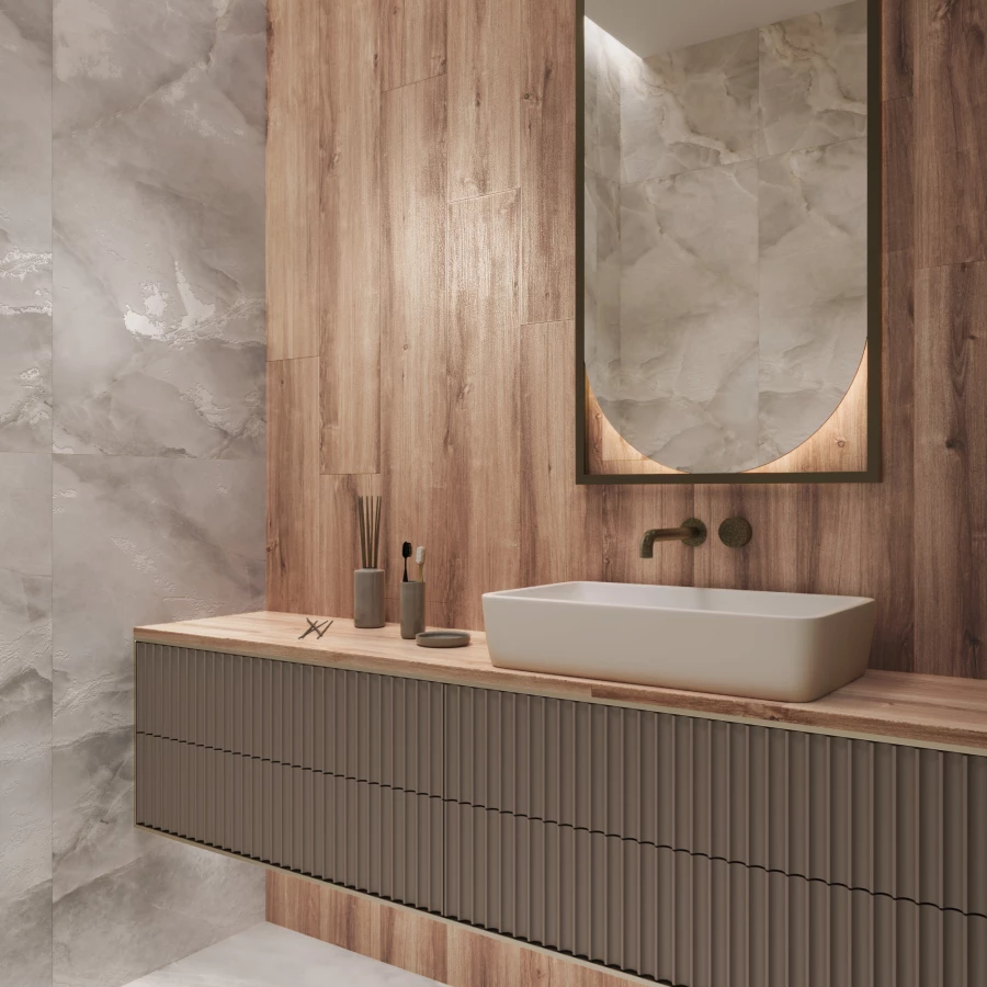 Керамогранит Creanza Akasa Wood Oak матовый натуральный CW-RT03-B 120х20 см