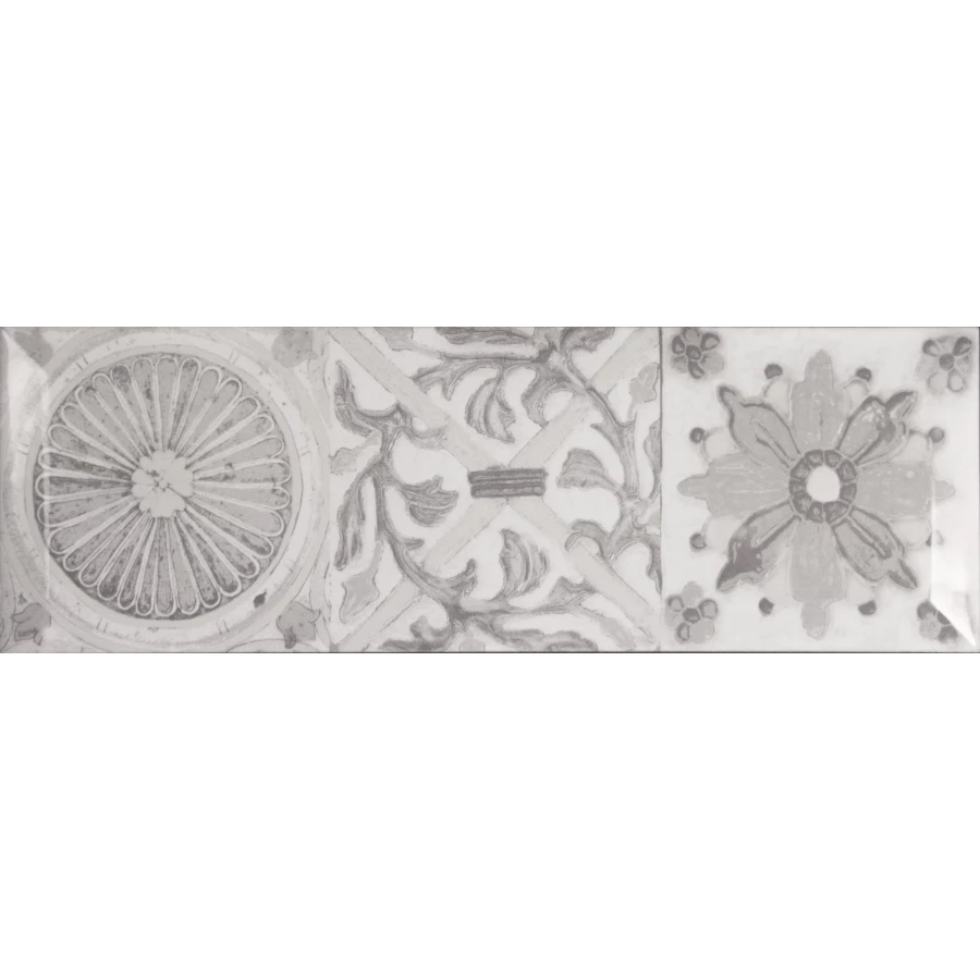 Плитка настенная Monopole Antique gris brillo bisel 30х10 см