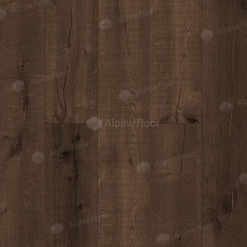 Каменный SPC ламинат Alpine Floor Real Wood синхронное тиснение Дуб Мокка ECO 2-2 43 класс 6 мм 2.23 кв.м 122х18.3 см