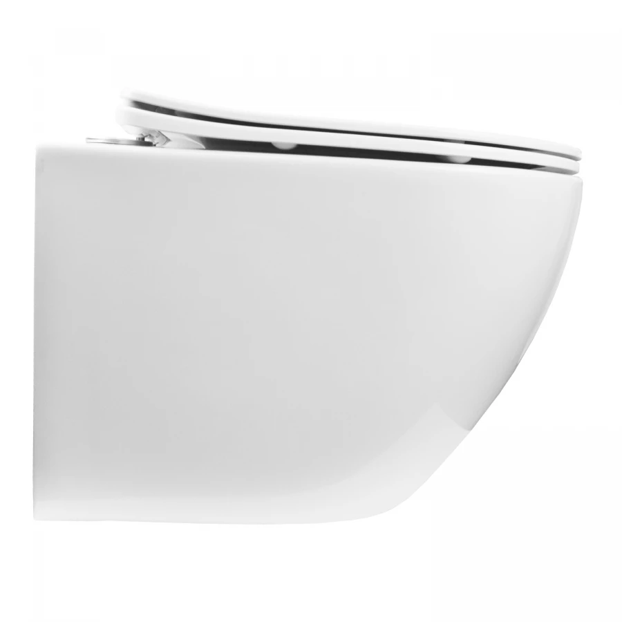 Унитаз подвесной Azario Grado безободковый в комплекте с сидением микролифт белый AZ-0046 SP 49х37х37 см