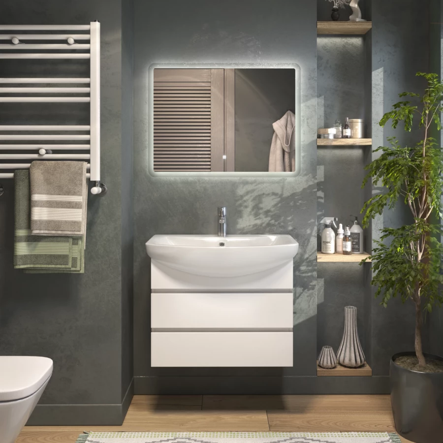 Тумба под раковину Vigo Wing 600-0-2 навесная белый tp.WIN.BAL.60.2Y белый