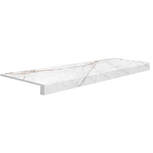 Ступень Евро Проходная из керамогранита Керамика Будущего Гранит Сандра MR матовая белая 045768 120х34,5 см