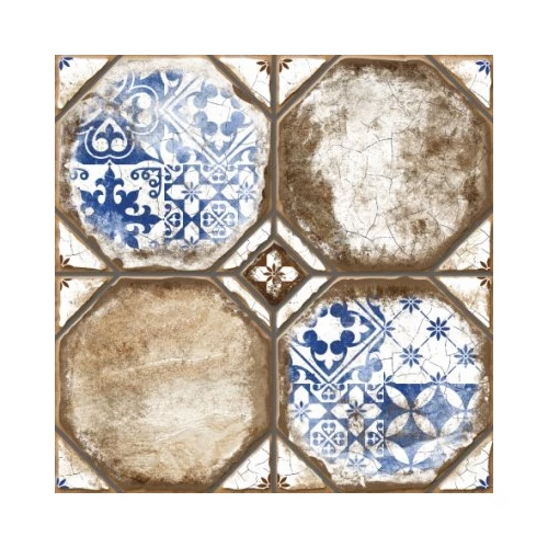 Керамогранит Керамин Брюгге 3Д тип 1 синий (узор) 40х40 см