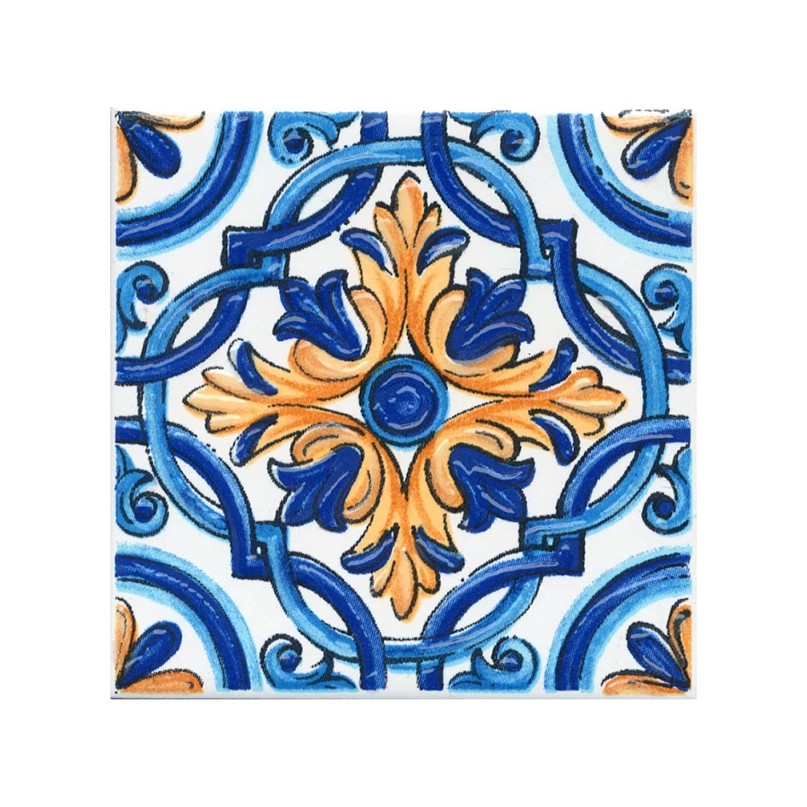 Плитка настенная Kerama Marazzi Капри Вставка майолика глянцевая синяя STG\A490\1146H 9,8x9,8 см