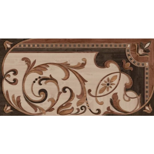 Керамогранит Kerama Marazzi Гранд Вуд декорированный правый обрезной коричневый 80х160 см
