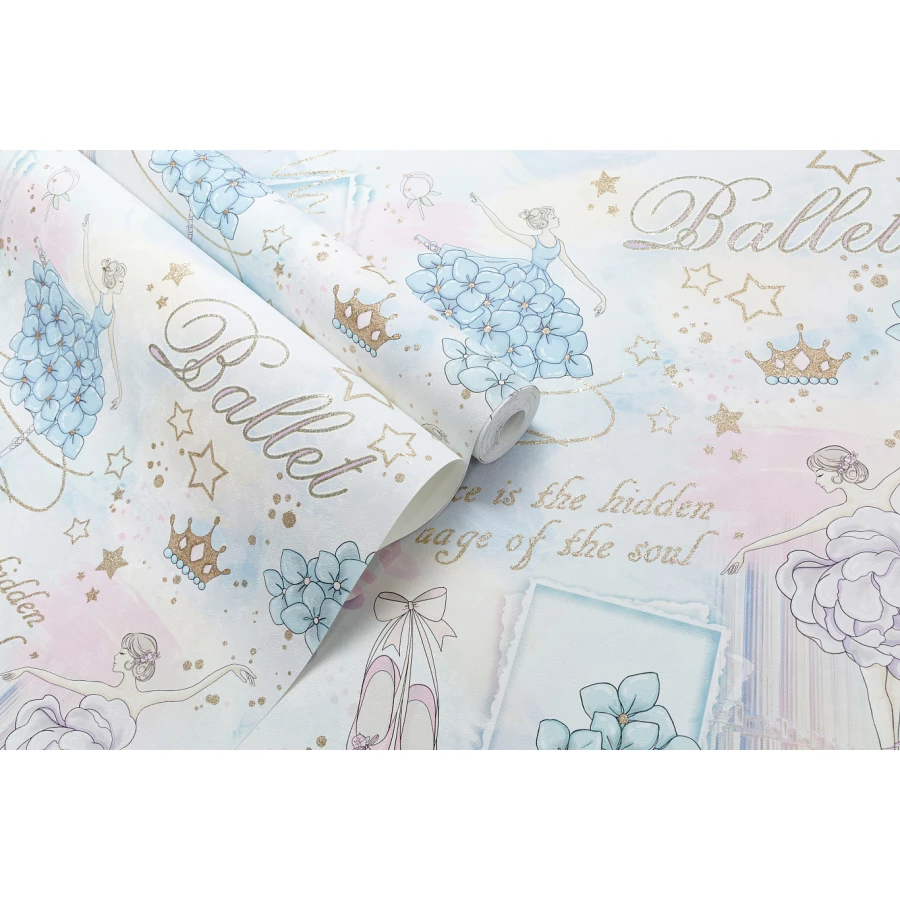 Обои флизелиновые Palitra Home HomeColor Ballet голубые HC71905-66 1.06х10.05 м