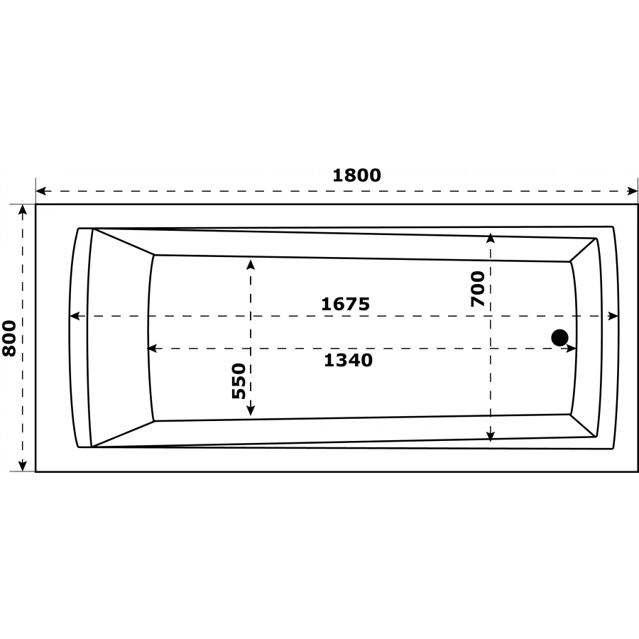 Ванна акриловая Azario Бали БАВ0105 180х80 см