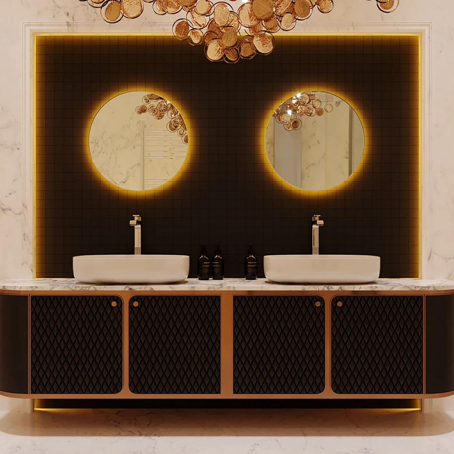 Зеркало Azario Savanna rgb smart-управление парящая подсветка LED-00002605 d55см