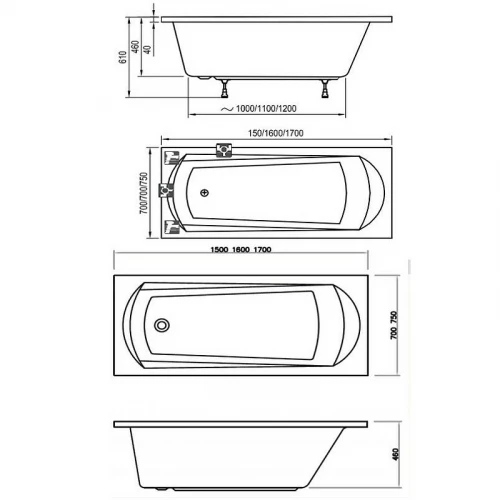 Ванна Ravak Domino белая C641000000 150x70 см