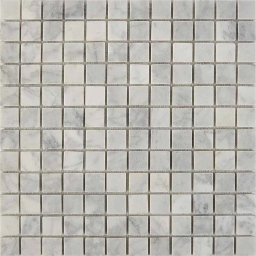 Мозаика Pixel mosaic Мрамор Bianco carrara чип 23х23 мм сетка Матовая Pix 240 30,5х30,5 см