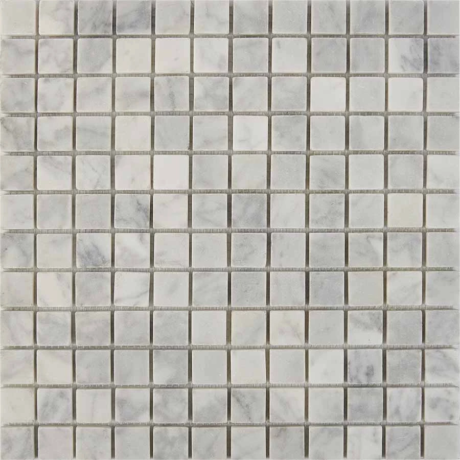 Мозаика Pixel mosaic Мрамор Bianco carrara чип 23х23 мм сетка Матовая Pix 240 30,5х30,5 см
