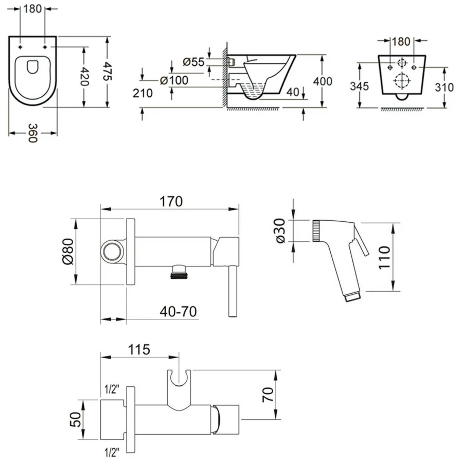 Унитаз Lavinia Boho Biore Compacto Rimless 21090005 (комплект 2 в 1)
