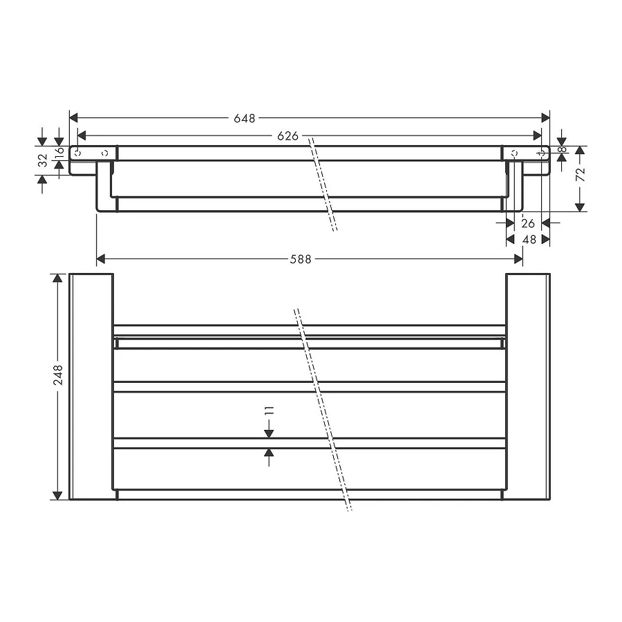 Полка для полотенец Hansgrohe AddStoris полированное золото 41751990