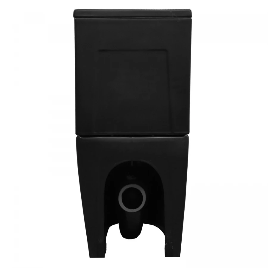 Унитаз-компакт Azario Corsa напольный безободковый в комплекте с быстросъемным сиденьем микролифт черный матовый AZ-2062S-MB 38х63х83 см