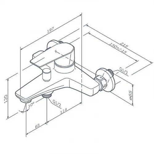Смеситель для ванны и душа Am Pm Gem F90A10022