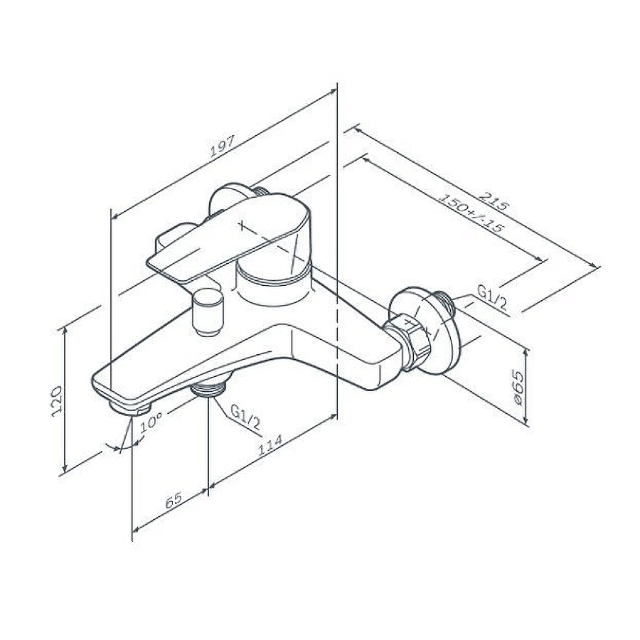 Смеситель для ванны и душа Am Pm Gem F90A10022