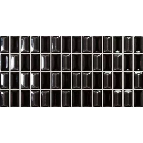 Плитка настенная WOW 3D Bars Diamond Onix Gloss глянцевая черная 135540 25х12,5 см