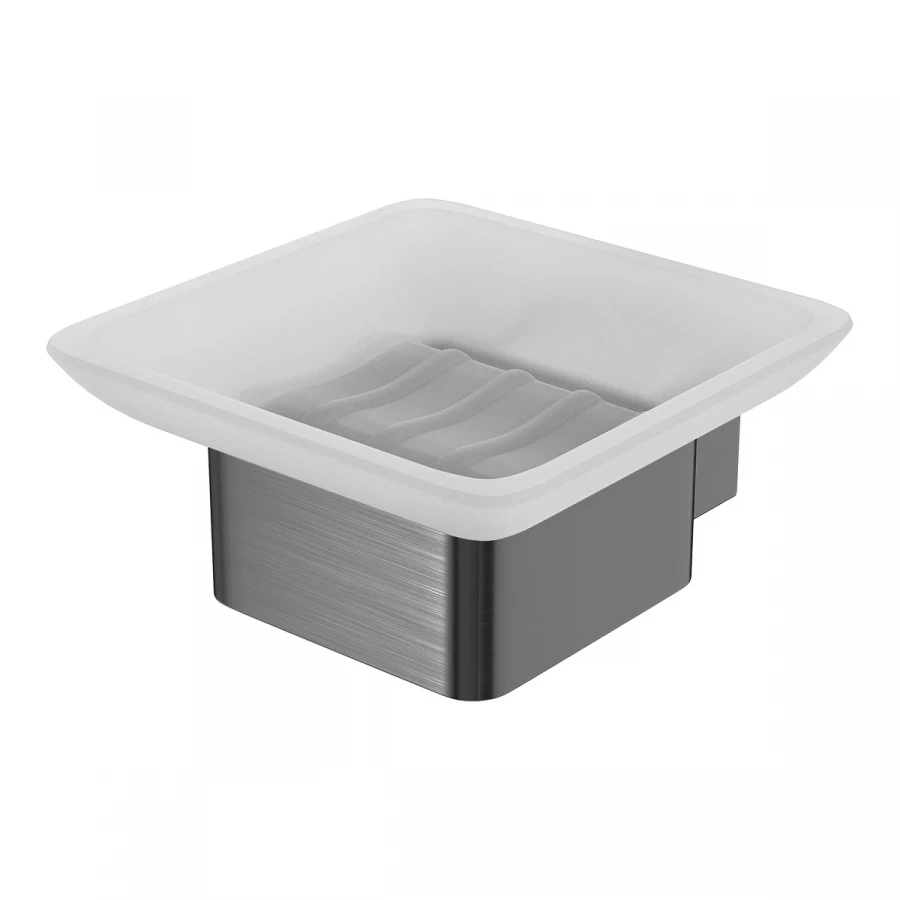 Мыльница Lemark Smooth Line с держателем графит 9746018