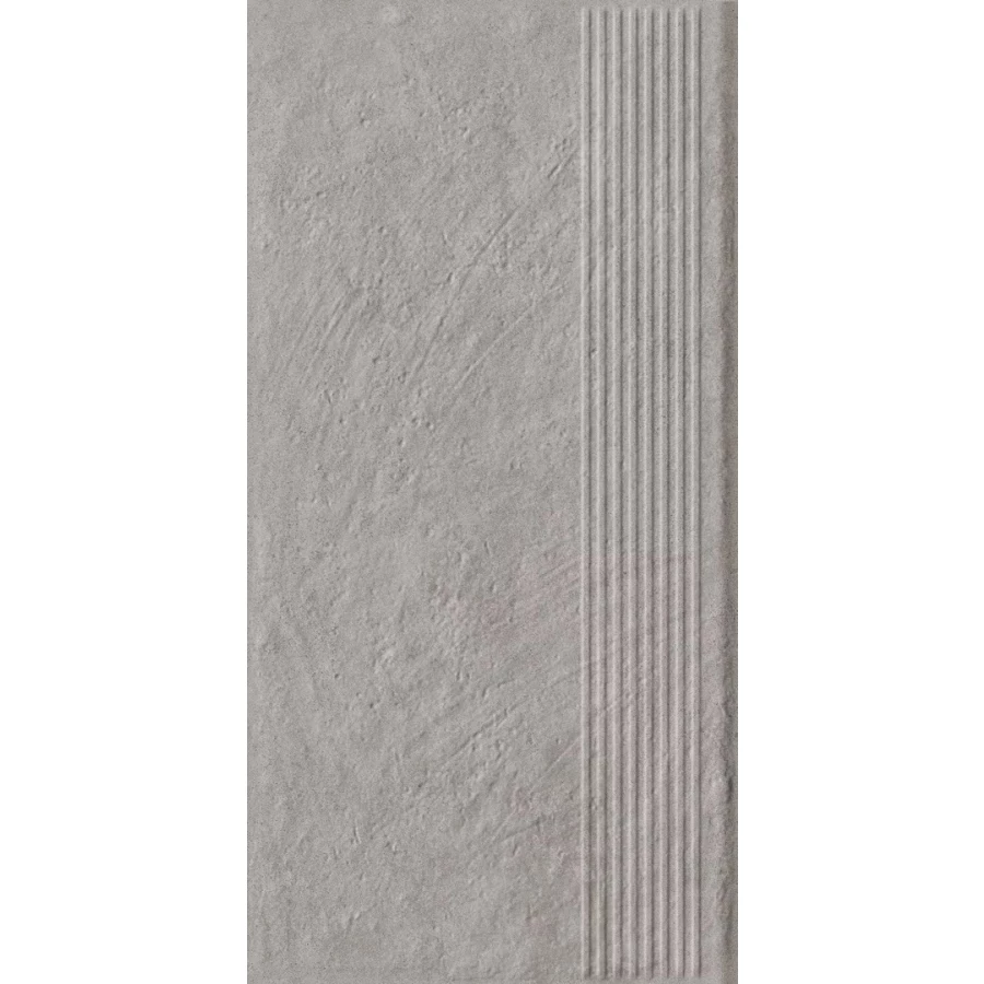 Ступень Paradyz Carrizo Grey Stopnica Prosta Struktura Mat B1a матовая серая 60х30 см