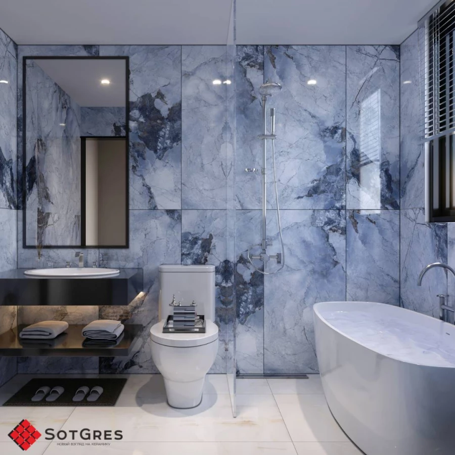 Керамогранит SotGres Summer Blue глянцевый 05B-037 120х60 см