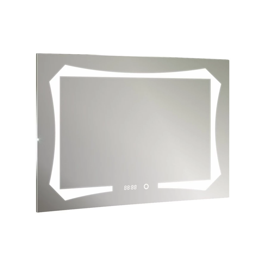 Зеркало Azario Oтто-4 c подсветкой и диммером сенсорный выключатель часы ФР-00001398 80х60 см