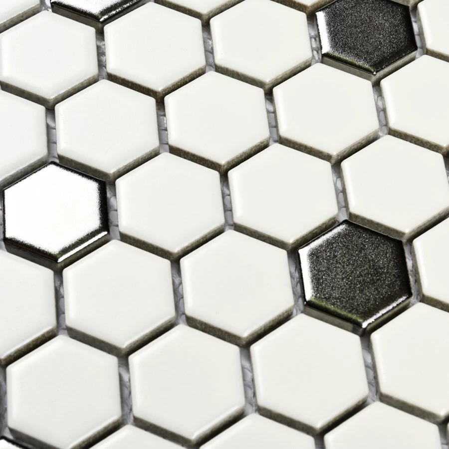 Мозаика Bonaparte Керамогранитная мозаика Babylon Silver matt 26х23 матовая серебряная 30х26 см