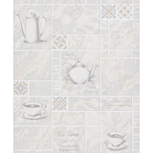 Обои виниловые Palitra Home Tea Time HomeColor серые HC11060-24 0,53х10,05 м