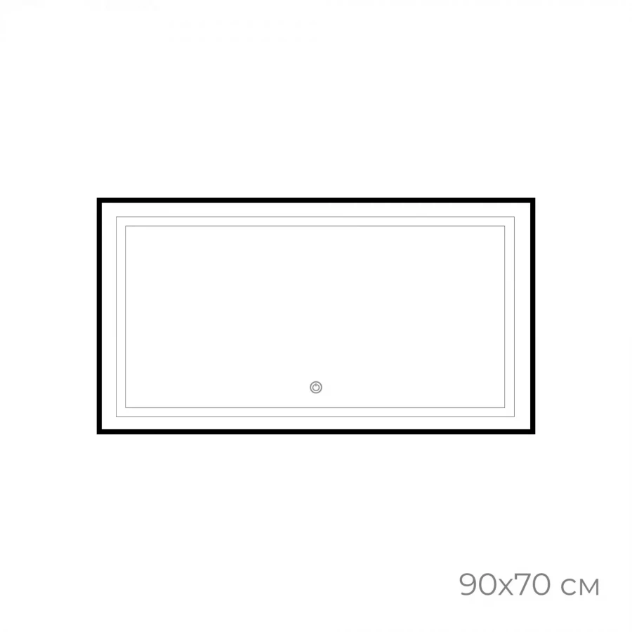 Зеркало Fixsen led с подсветкой прямоугольное черное FX-2090B 90х70 см