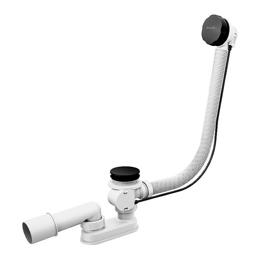 Слив-перелив для ванны Ravak черный матовый полуавтомат X01745 57 см