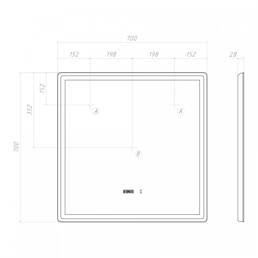 Зеркало Vigo Geometry Luxe 700 209 70x70 см