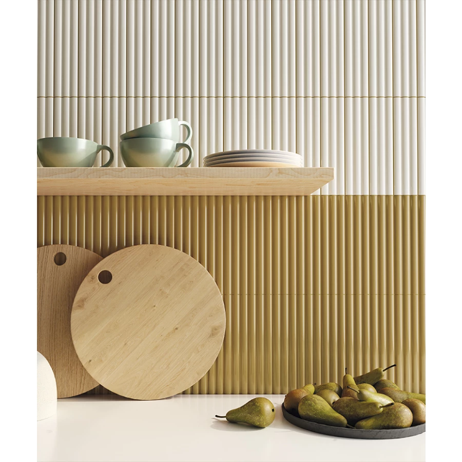 Плитка настенная DNA Match Curved Chalk Gloss 130863 глянцевая бежевая 25х6,25 см