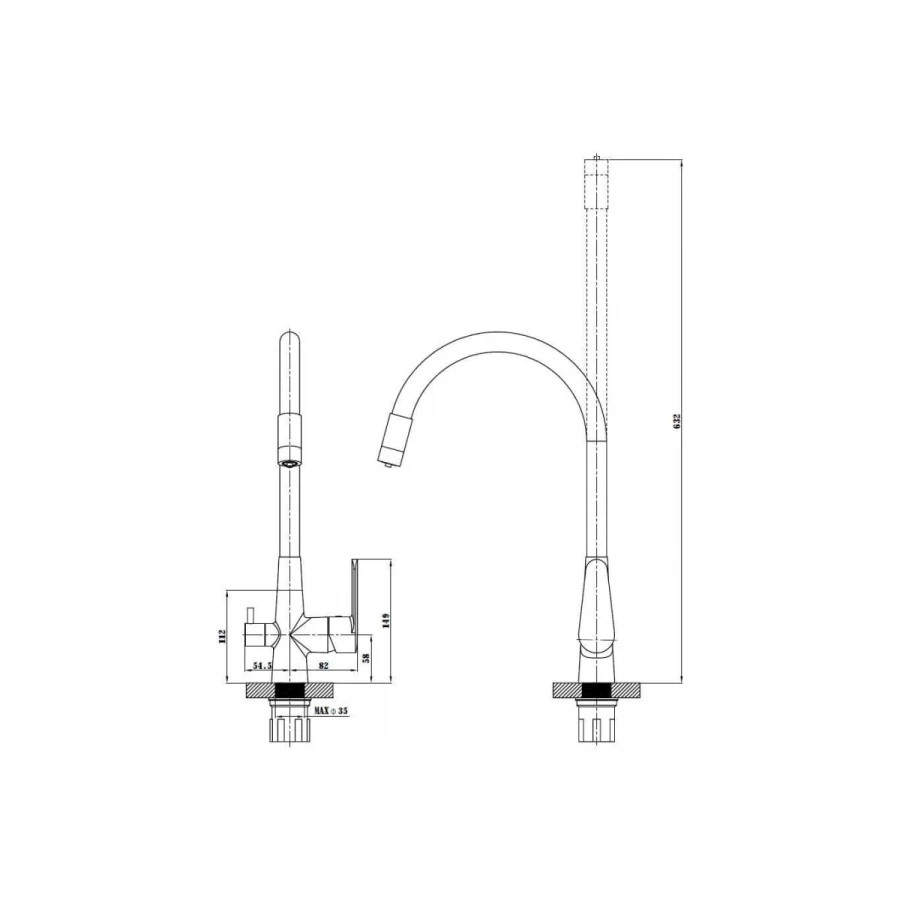 Смеситель для кухни Esko Coral CL 03 B Total