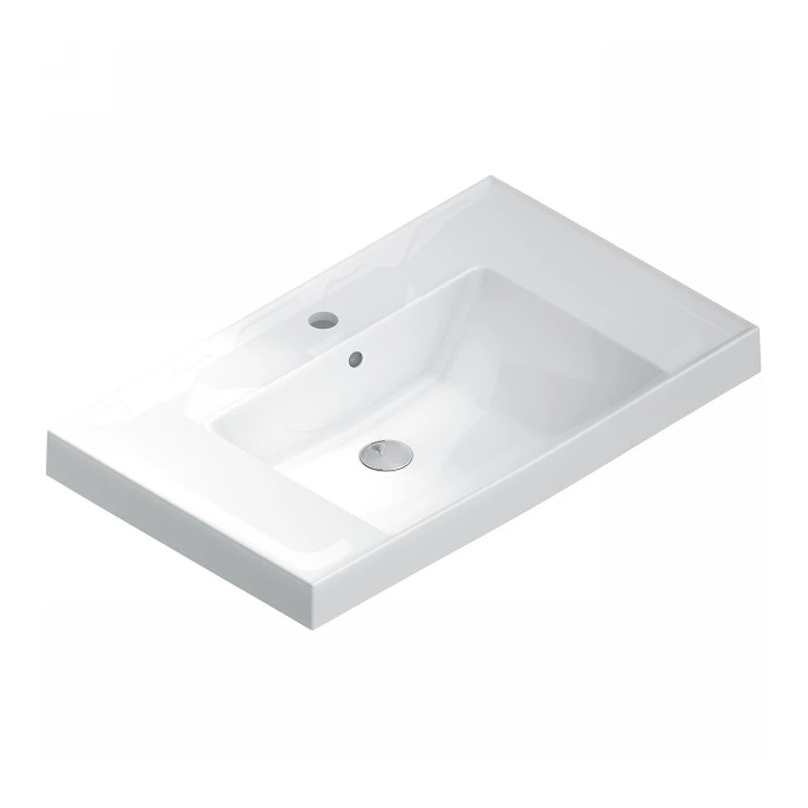 Раковина Kerama Marazzi Cubo подвесная мебельная 80 белая глянцевая CU.wb.80 80,5х48,5 см