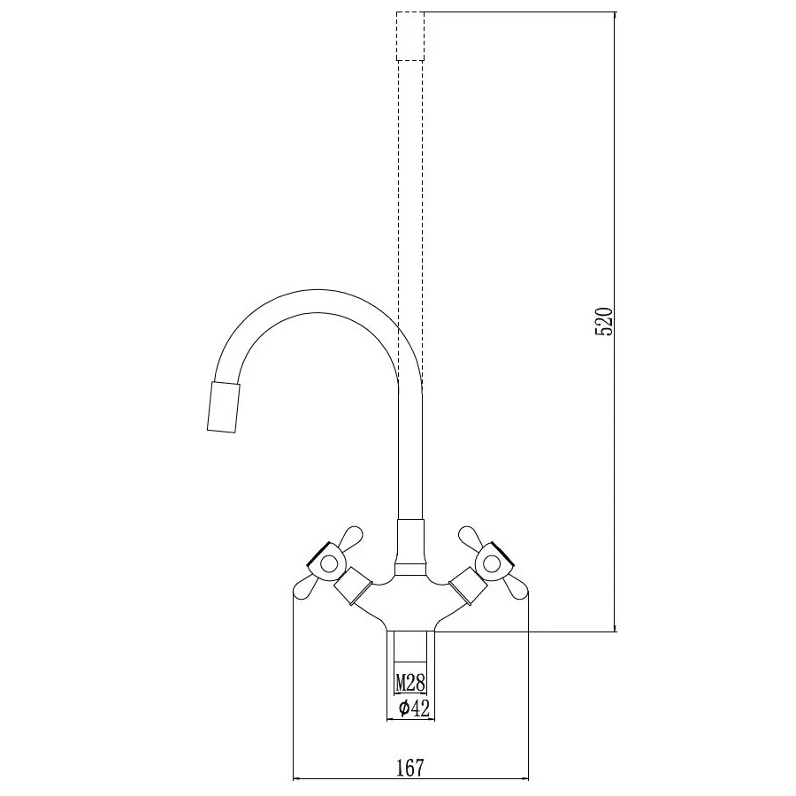 Смеситель для кухонной мойки Fmark FM4319-04 с гибким цветным изливом, хром