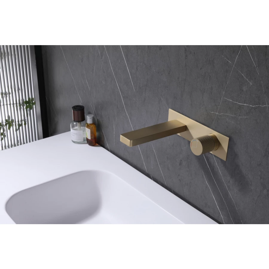 Смеситель Abber Rund для раковины скрытого монтажа золото матовое AF8712G