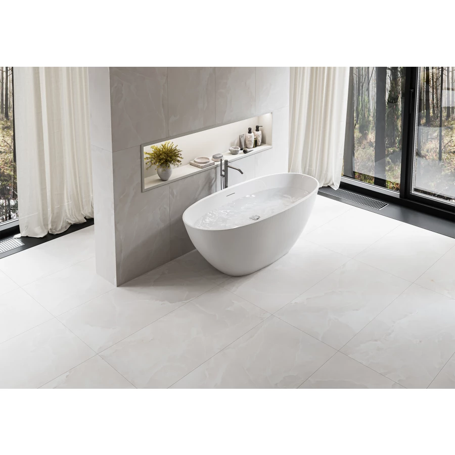 Керамогранит Staro Luna Rossa Onyx Elegant Cloud Satin полуматовый белый 48944242 120х60 см