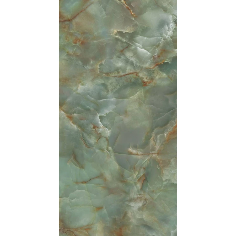 Керамогранит Fondovalle Onyx Green Crystal Polished глянцевый зеленый INF3490 120х60 см