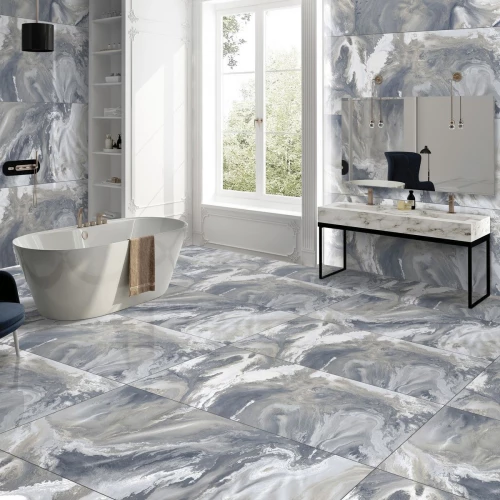 Керамогранит Neodom Sale Arabesque Grigio Polished глянцевый голубой N20667 120х60 см