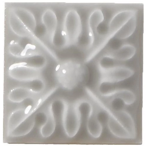 Плитка керамическая Adex Студио Релиеве Флор Граыстоне / Studio Relieve Flor № 2 Graystone глянцевая серая ADST4066 3х3 см