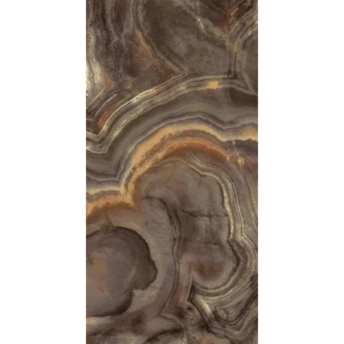 Керамогранит Versace Gemstone Mystery Black Lux R глянцевый коричневый 120х60 см