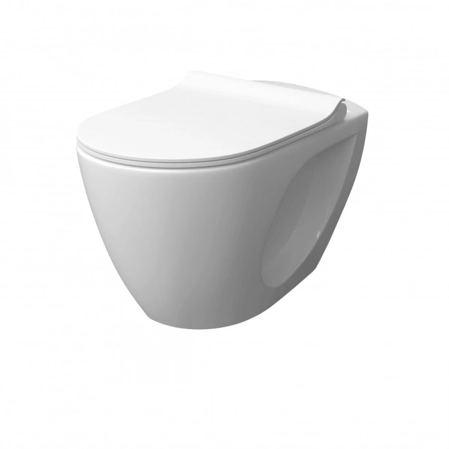 Унитаз консольный керамика Laparet Bianca с сиденьем микролифт белый с1