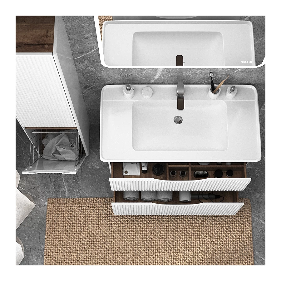 Тумба Briz Монблан Т8-85 напольная глянцевая белая 85 см