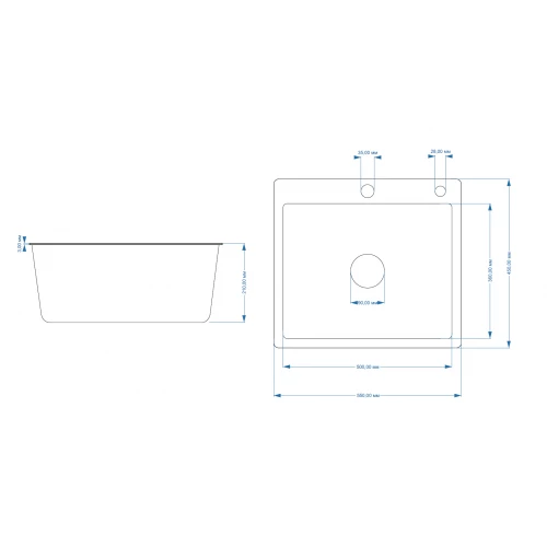 Мойка Fmark для кухни FSC5545L 55x45 см