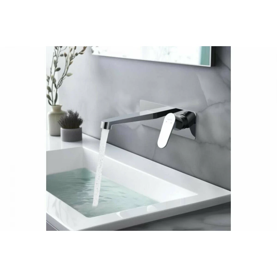 Смеситель Aquatek Оберон для раковины настенный внешняя и скрытая часть хром AQ1213CR