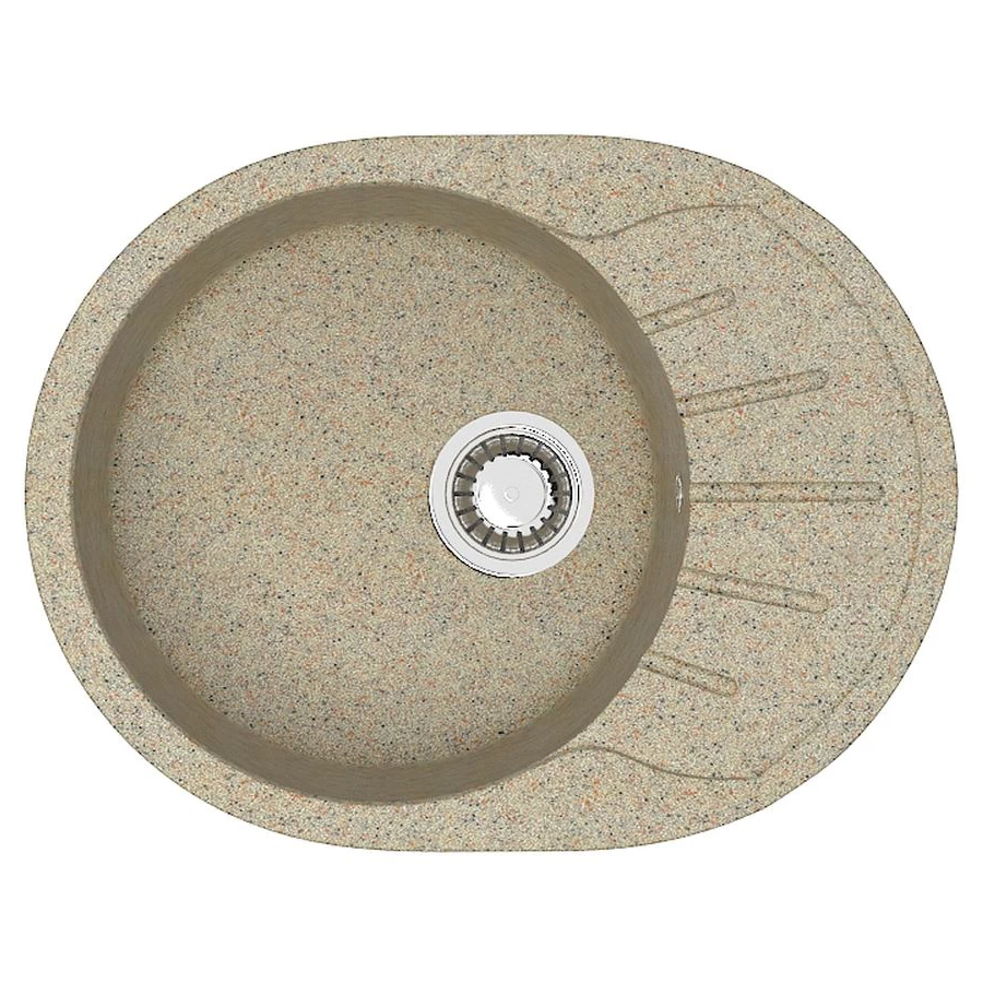 Кухонная мойка Azario Light искусственный мрамор цвет песочный CS00079922 57.5х44х21.5 см