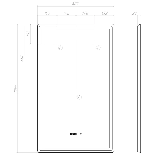 Зеркало Vigo Roberta Luxe 600 293 60x100 см